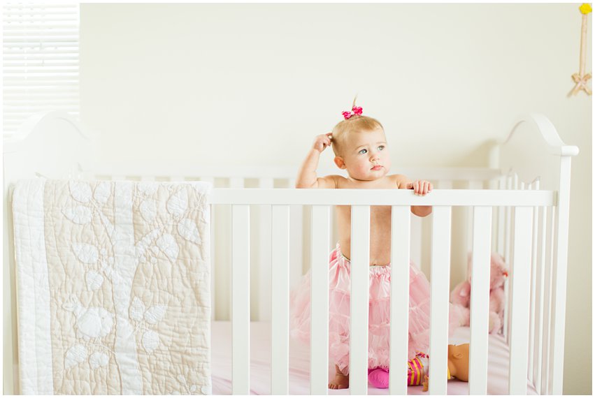 Northern Virginia Baby Photographer Lifestyle Portraits Girl Pearls Pink Tutu Tulle Bow