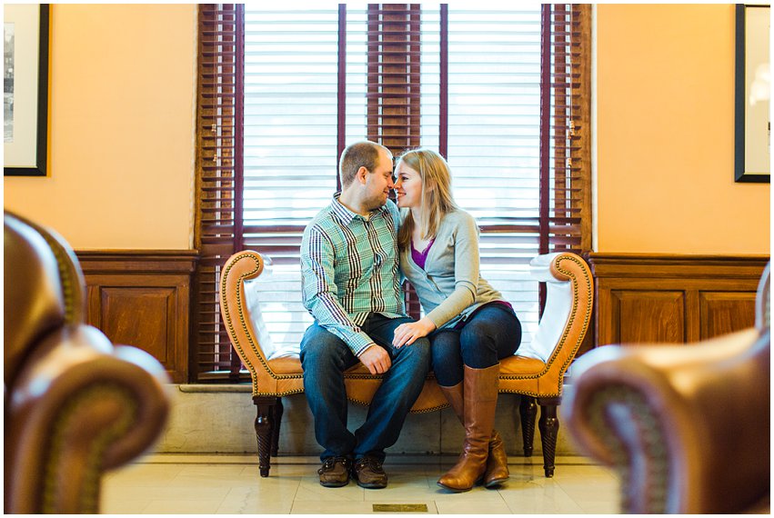 Richmond Engagement Session Virginia Photographer Train Station Main Street Downtown Engaged Rainy Day Engagement Peacoat Boots