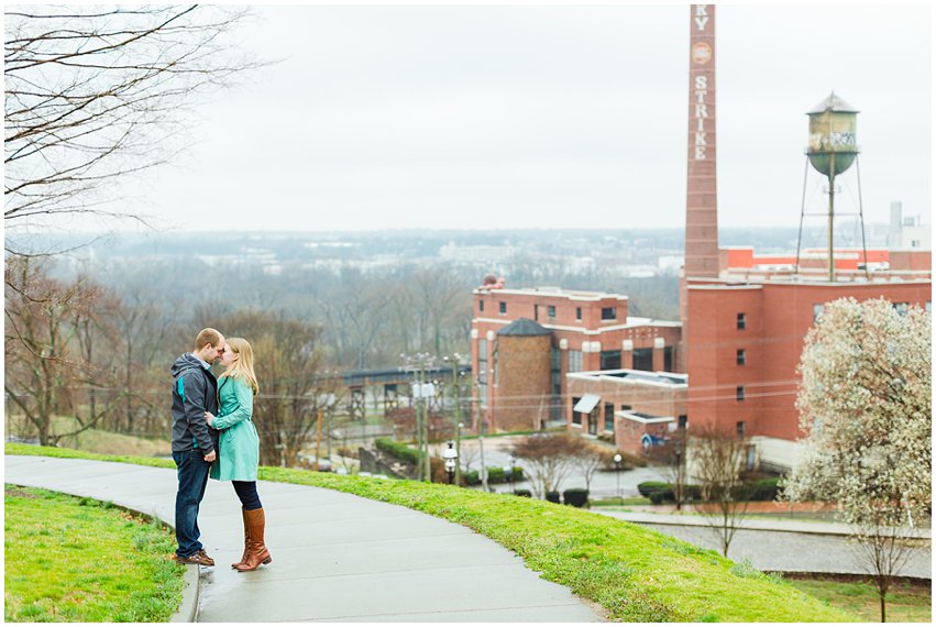 Richmond Engagement Session Virginia Photographer Train Station Main Street Downtown Engaged Rainy Day Engagement Peacoat Boots