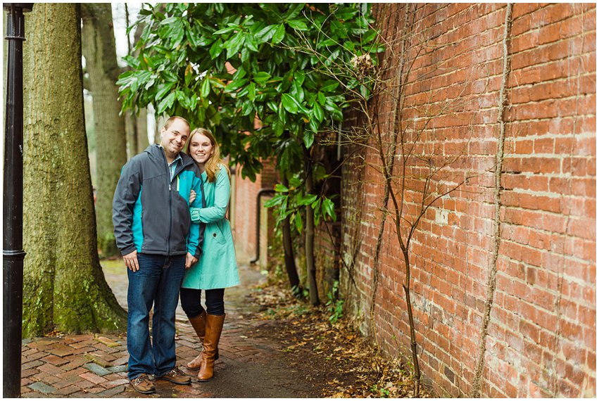 Richmond Engagement Session Virginia Photographer Train Station Main Street Downtown Engaged Rainy Day Engagement Peacoat Boots