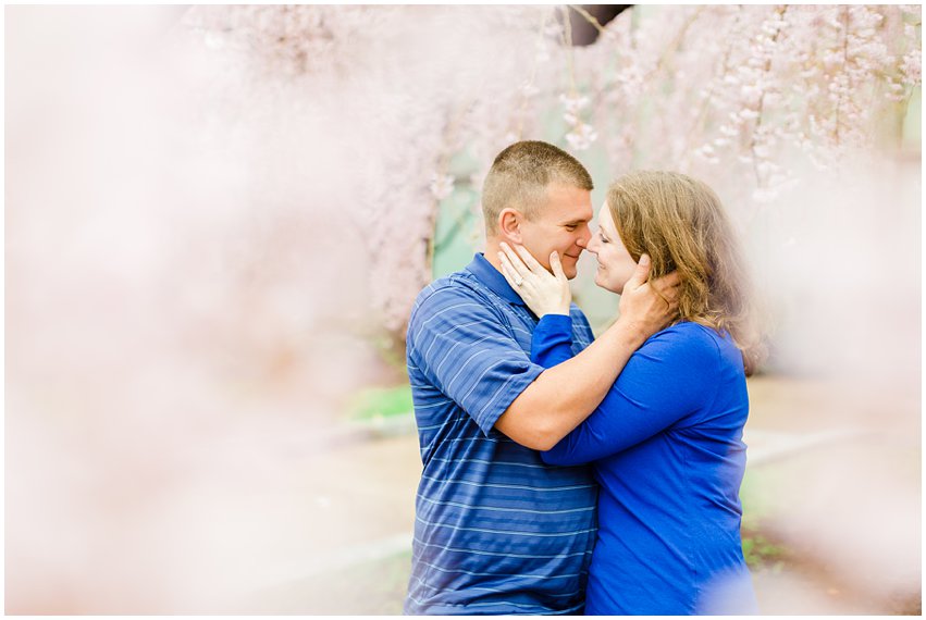 Virginia Photographer Washington DC Cherry Blossom Engagement Session Memorials National Mall Spring Engaged Couple Love