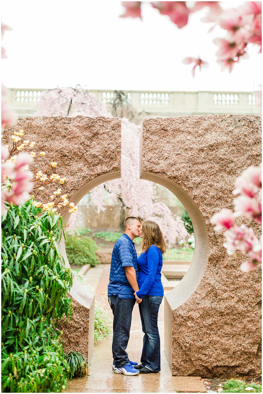 Virginia Photographer Washington DC Cherry Blossom Engagement Session Memorials National Mall Spring Engaged Couple Love