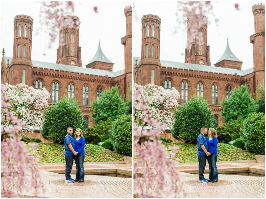 Virginia Photographer Washington DC Cherry Blossom Engagement Session Memorials National Mall Spring Engaged Couple Love