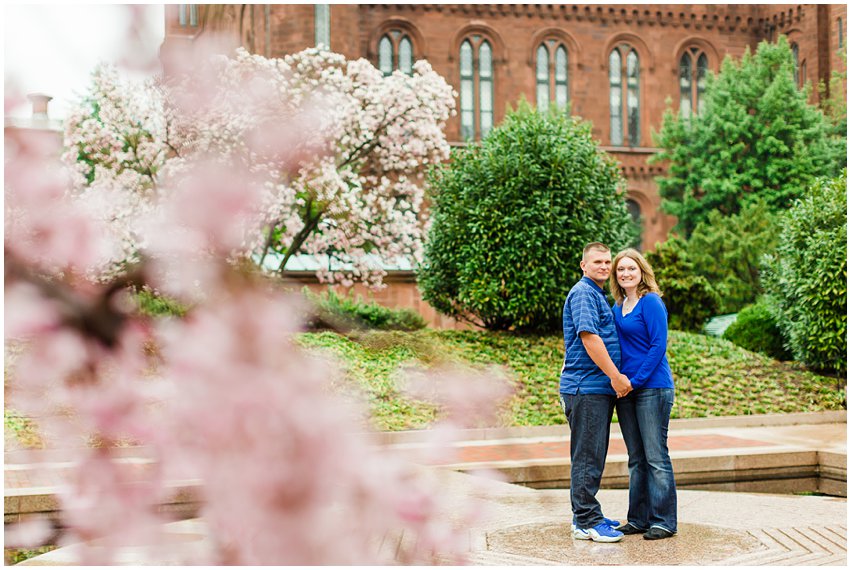 Virginia Photographer Washington DC Cherry Blossom Engagement Session Memorials National Mall Spring Engaged Couple Love