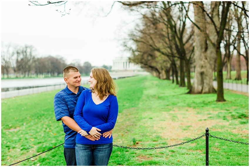 Virginia Photographer Washington DC Cherry Blossom Engagement Session Memorials National Mall Spring Engaged Couple Love