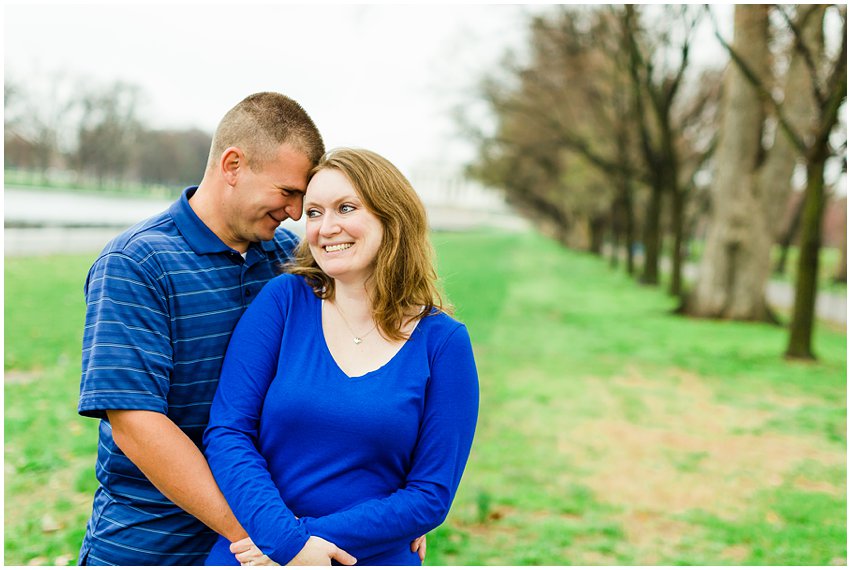 Virginia Photographer Washington DC Cherry Blossom Engagement Session Memorials National Mall Spring Engaged Couple Love