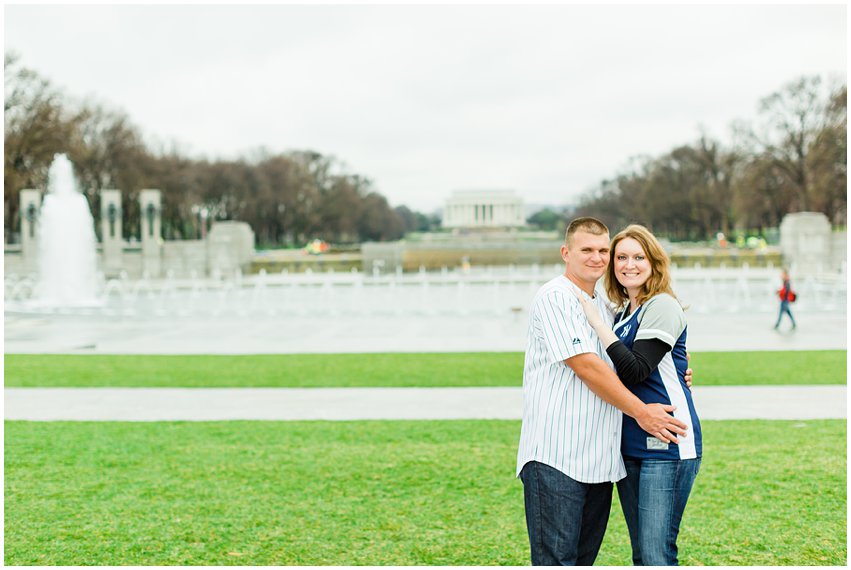 Virginia Photographer Washington DC Cherry Blossom Engagement Session Memorials National Mall Spring Engaged Couple Love