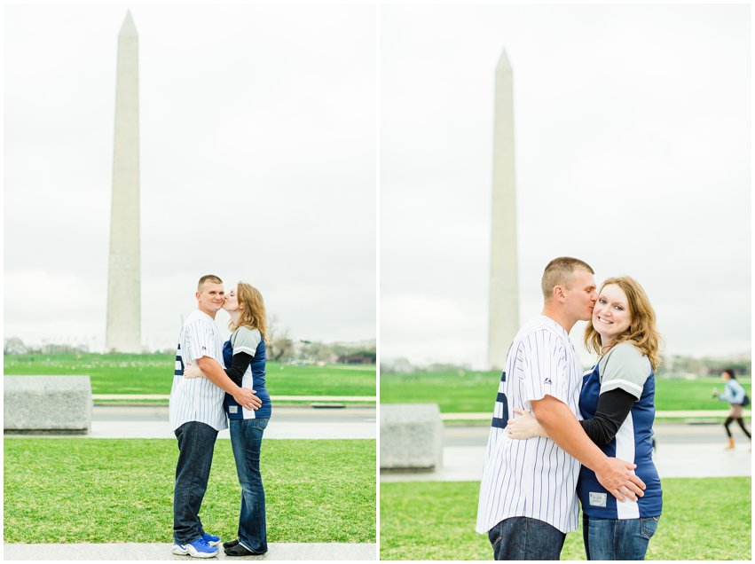 Virginia Photographer Washington DC Cherry Blossom Engagement Session Memorials National Mall Spring Engaged Couple Love