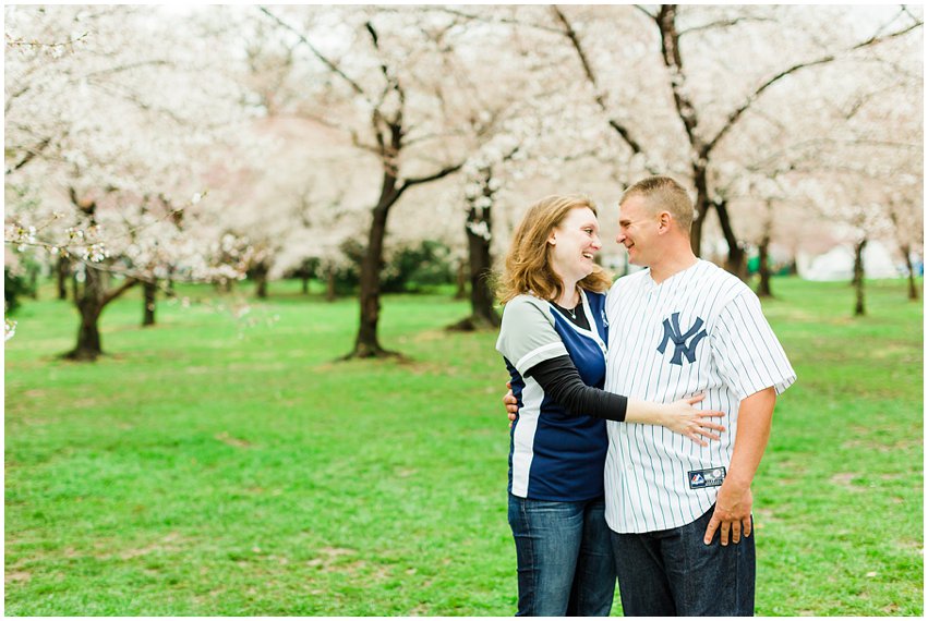 Virginia Photographer Washington DC Cherry Blossom Engagement Session Memorials National Mall Spring Engaged Couple Love