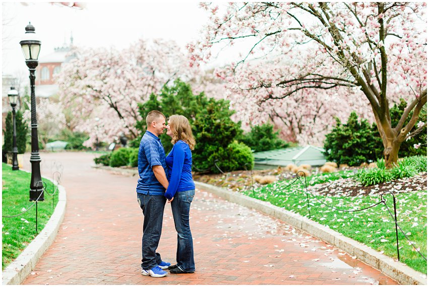 Virginia Photographer Washington DC Cherry Blossom Engagement Session Memorials National Mall Spring Engaged Couple Love