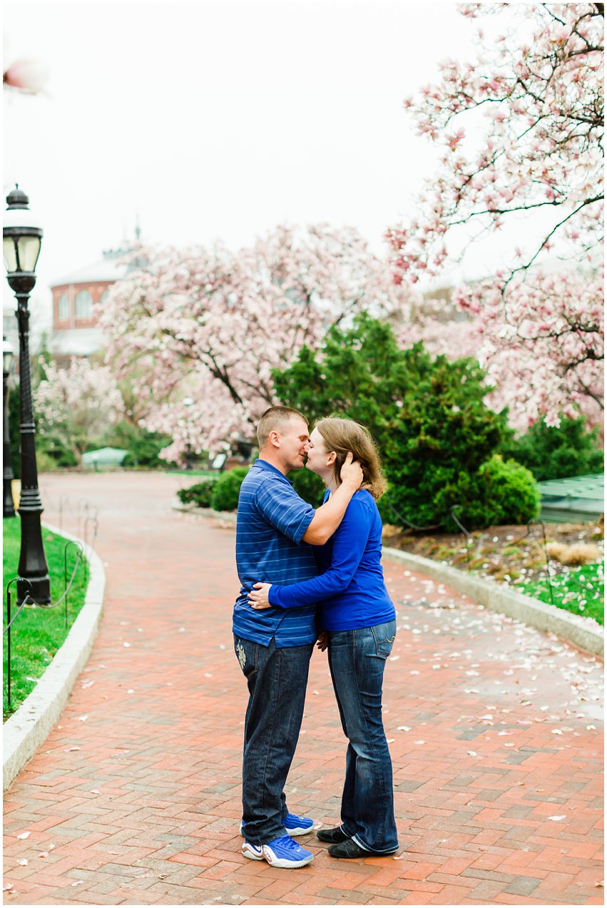 Virginia Photographer Washington DC Cherry Blossom Engagement Session Memorials National Mall Spring Engaged Couple Love