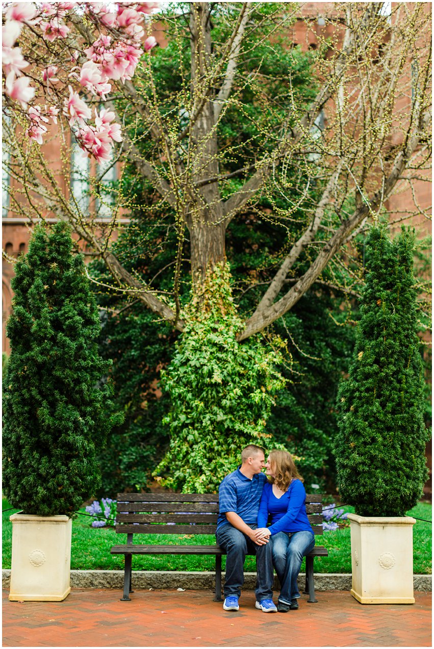 Virginia Photographer Washington DC Cherry Blossom Engagement Session Memorials National Mall Spring Engaged Couple Love