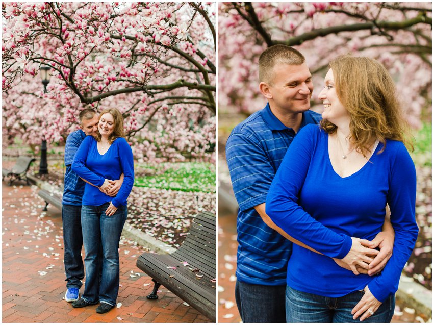 Virginia Photographer Washington DC Cherry Blossom Engagement Session Memorials National Mall Spring Engaged Couple Love