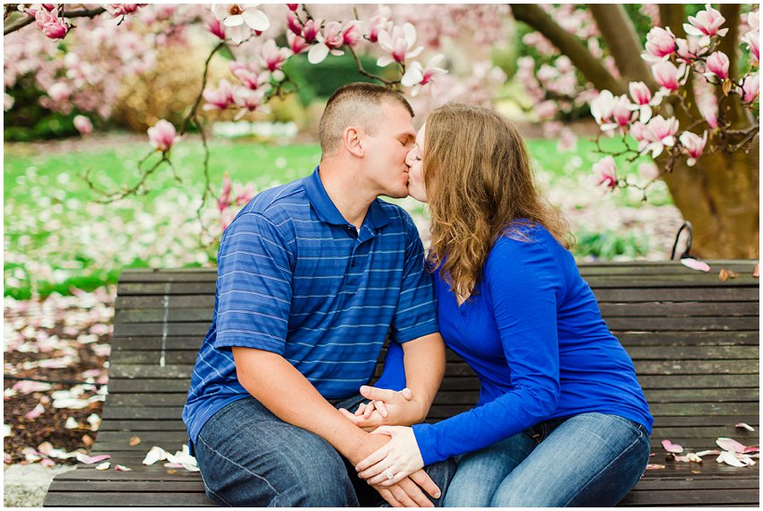 Virginia Photographer Washington DC Cherry Blossom Engagement Session Memorials National Mall Spring Engaged Couple Love