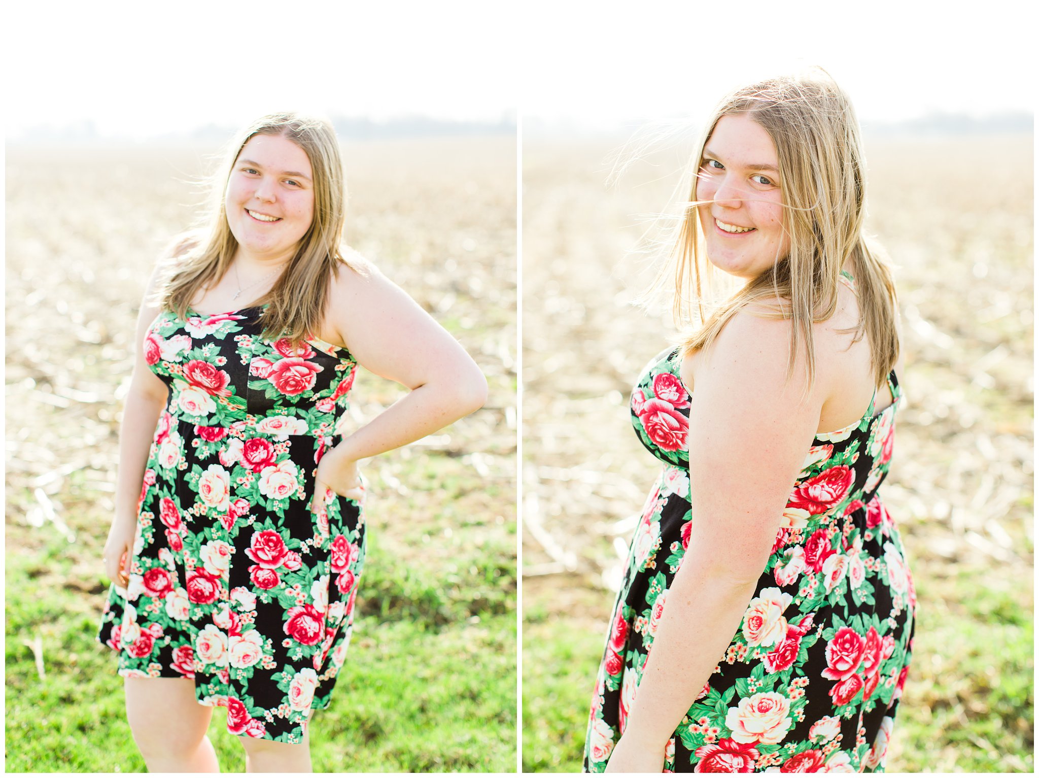 Indiana Portrait Photographer Mishawaka Amish Countryside Field Sundress Easter Sunday 