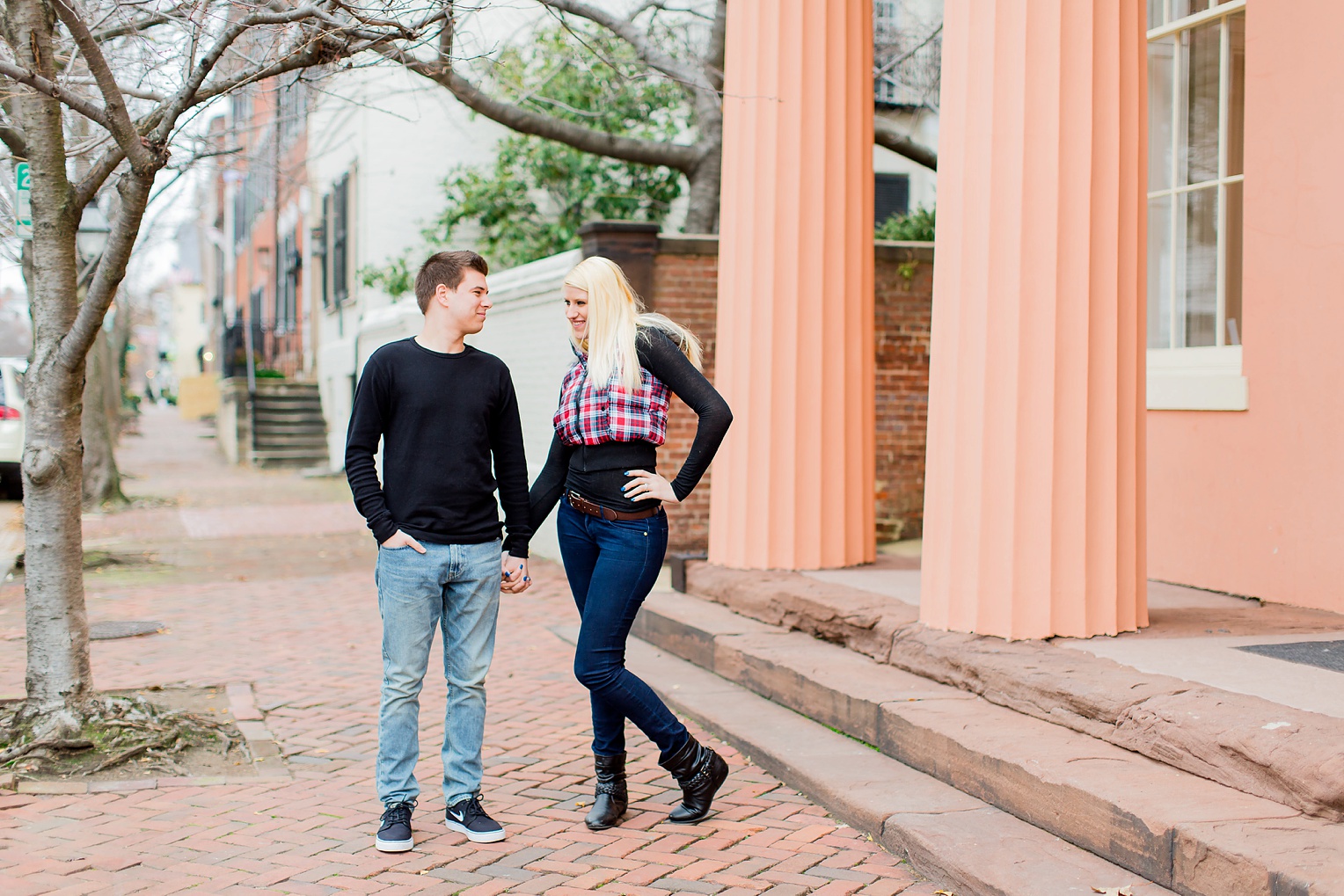 Old Town Alexandria Winter Engagement Photography