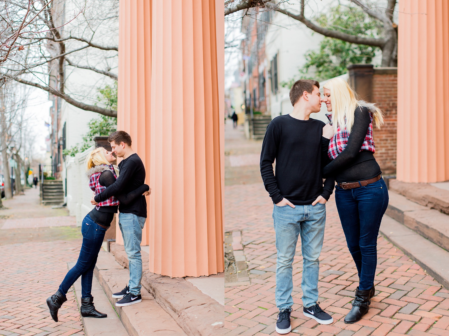 Old Town Alexandria Winter Engagement Photography