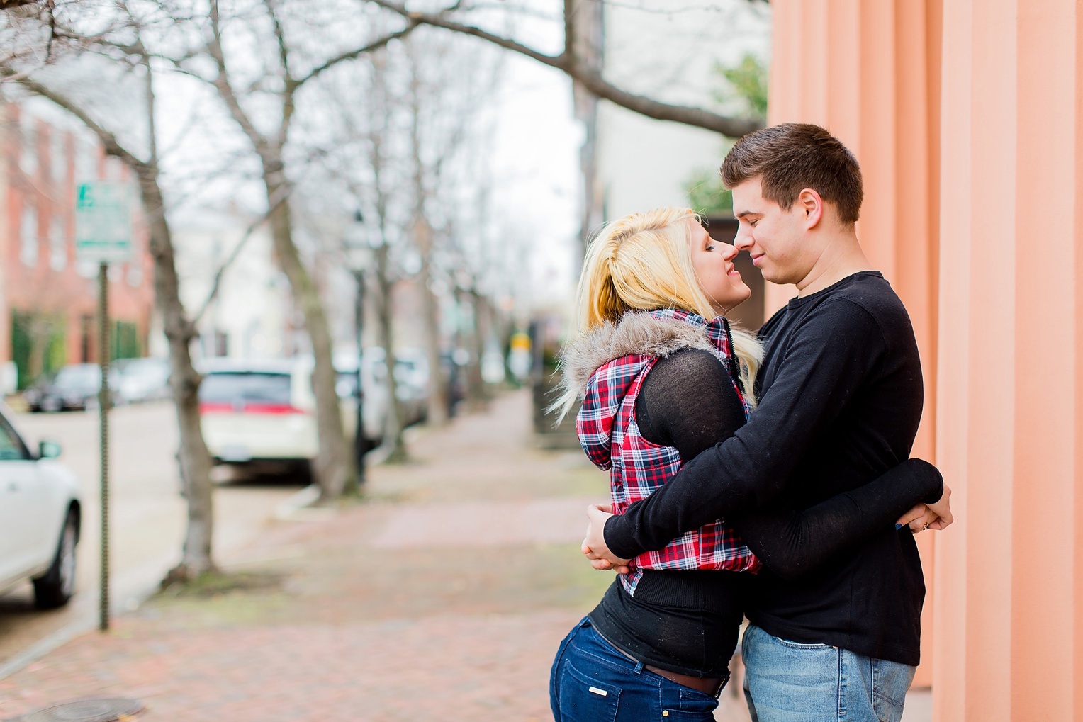 Old Town Alexandria Winter Engagement Photography