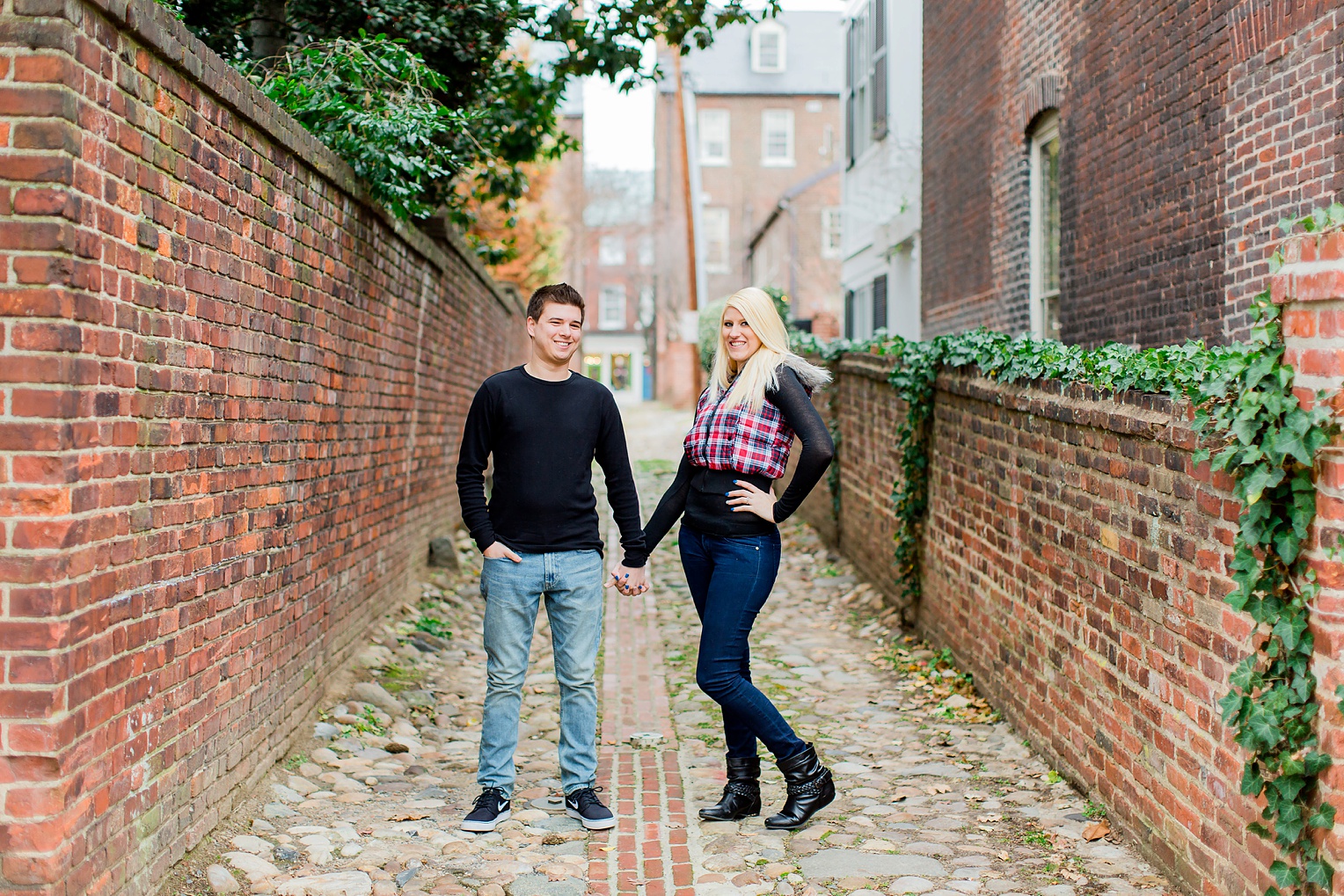 Old Town Alexandria Winter Engagement Photography