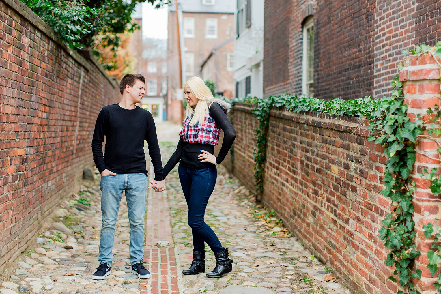 Old Town Alexandria Winter Engagement Photography