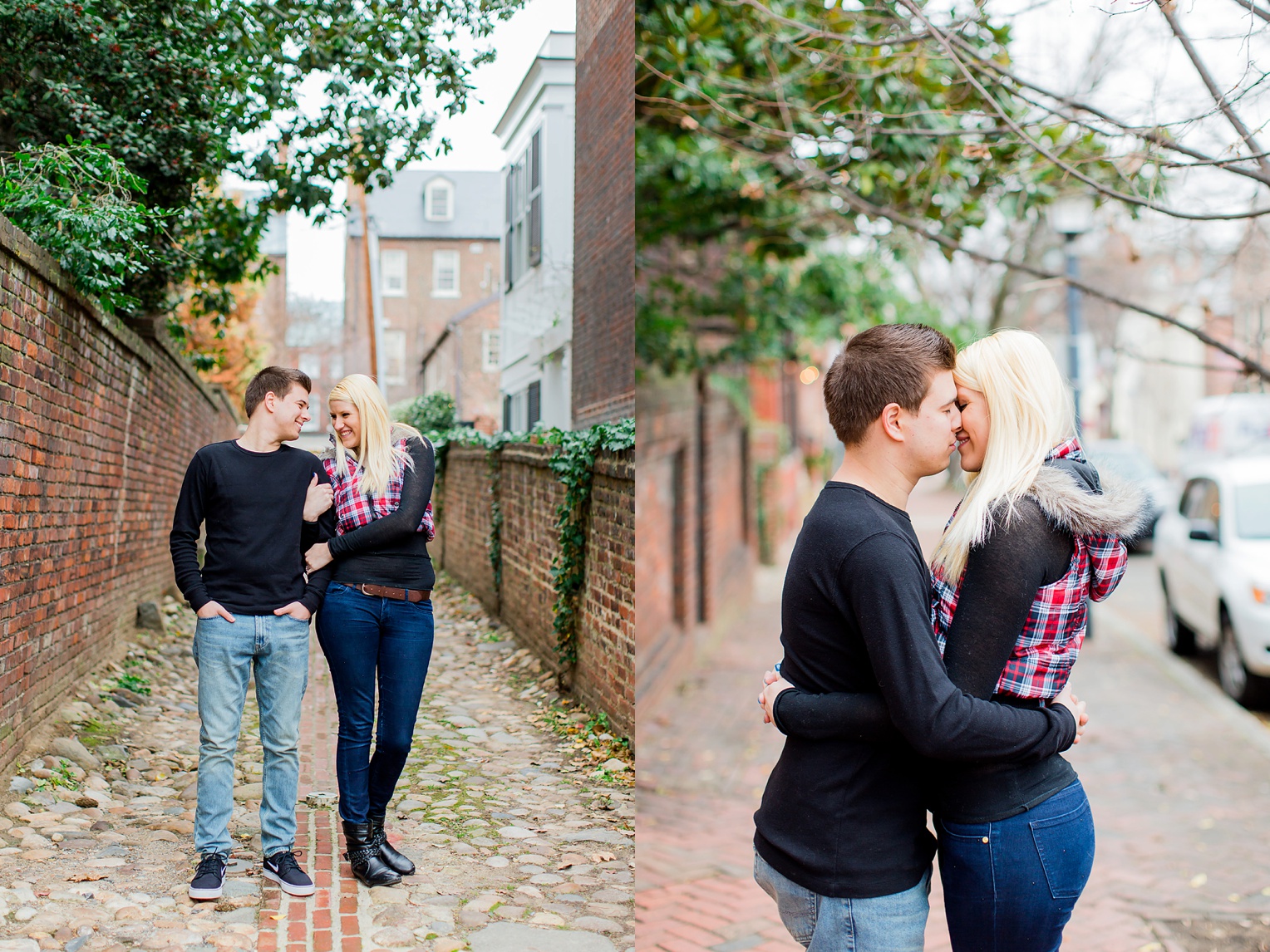 Old Town Alexandria Winter Engagement Photography