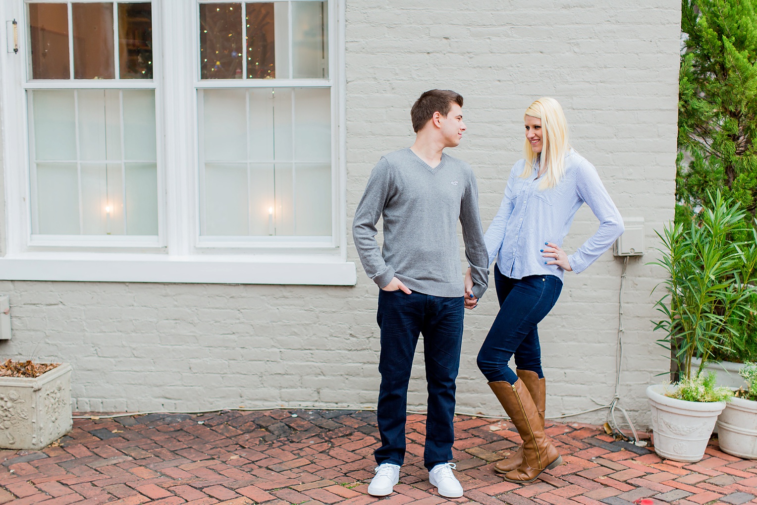 Old Town Alexandria Winter Engagement Photography