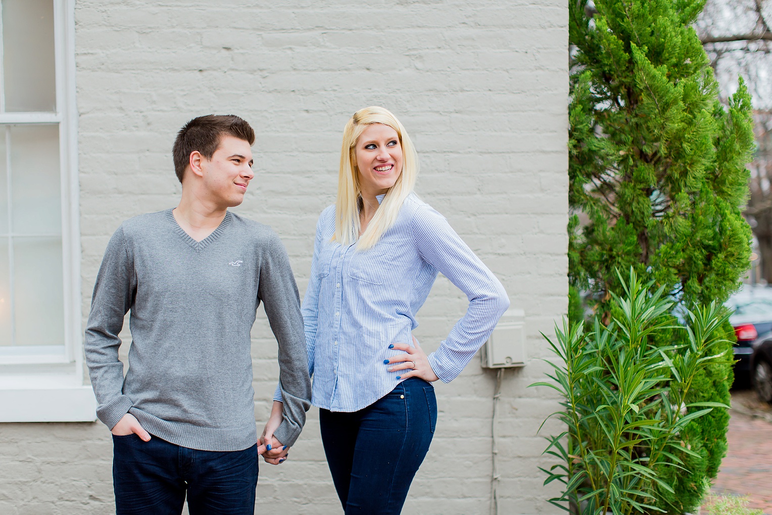 Old Town Alexandria Winter Engagement Photography