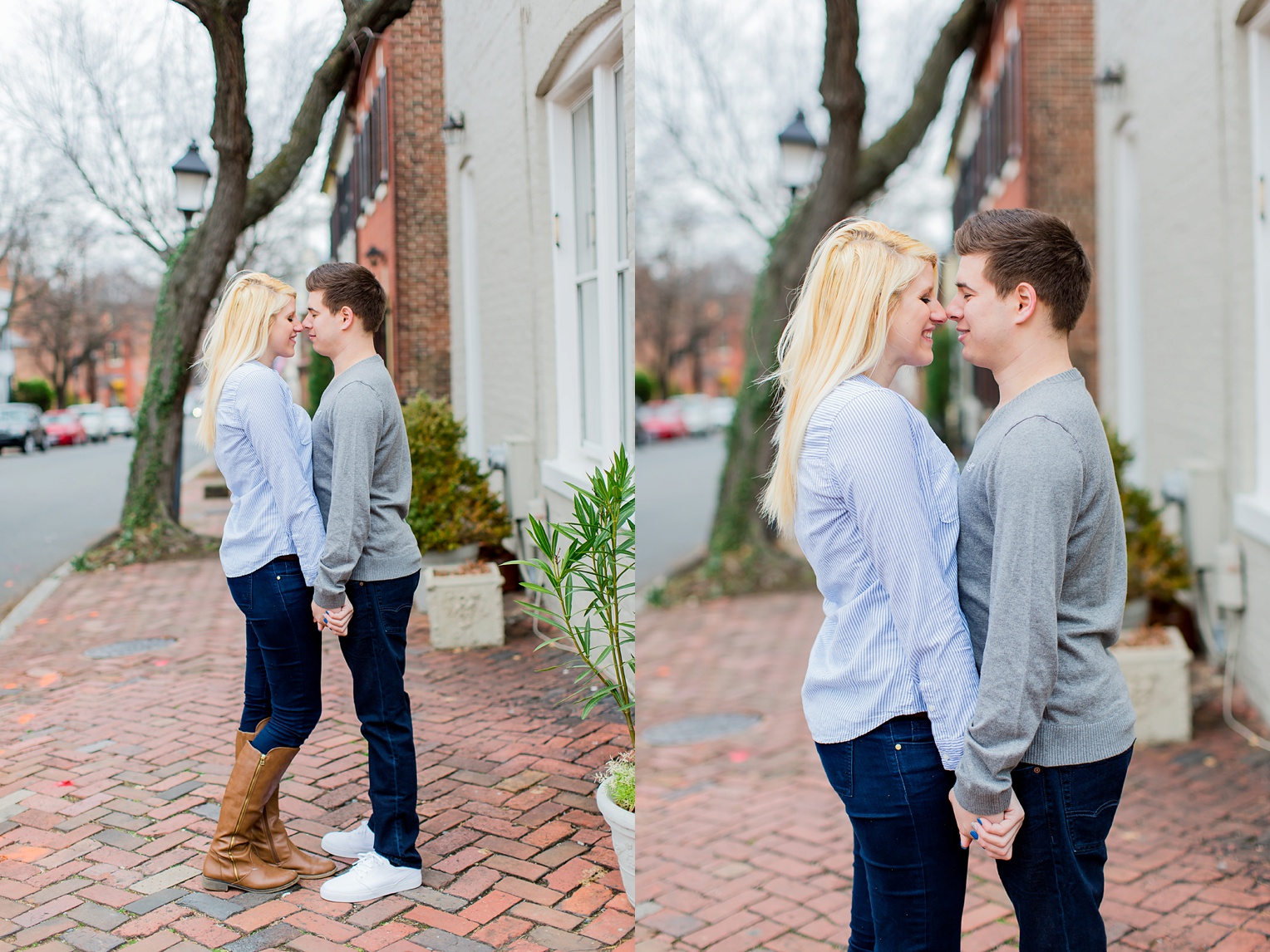 Old Town Alexandria Winter Engagement Photography