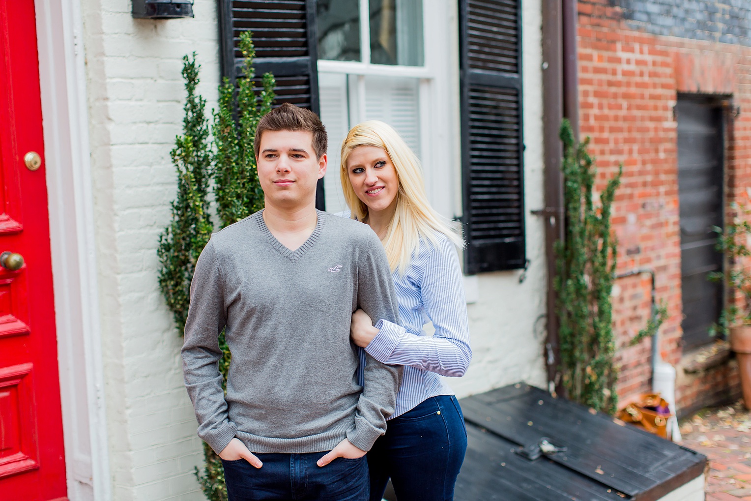 Old Town Alexandria Winter Engagement Photography