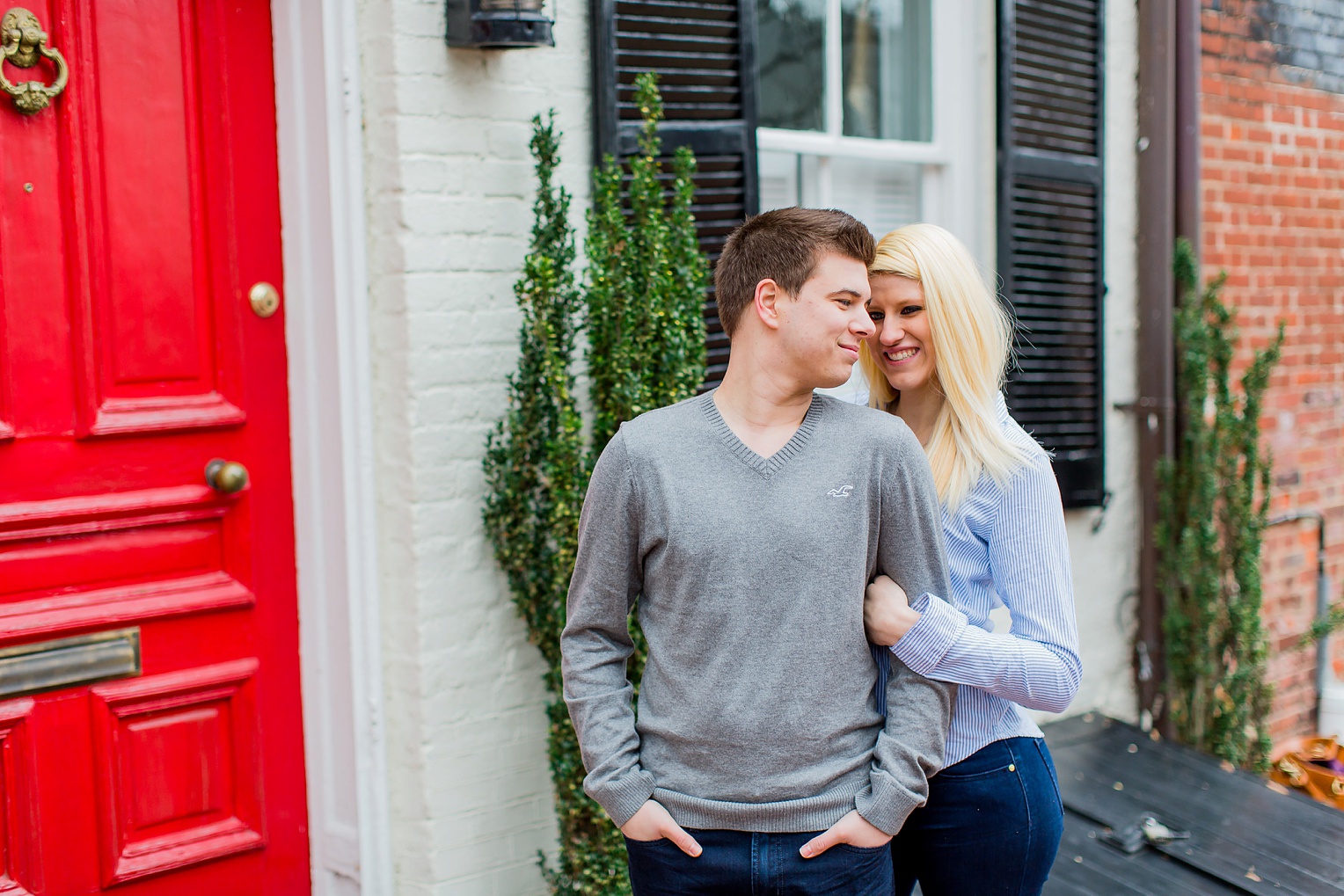 Old Town Alexandria Winter Engagement Photography