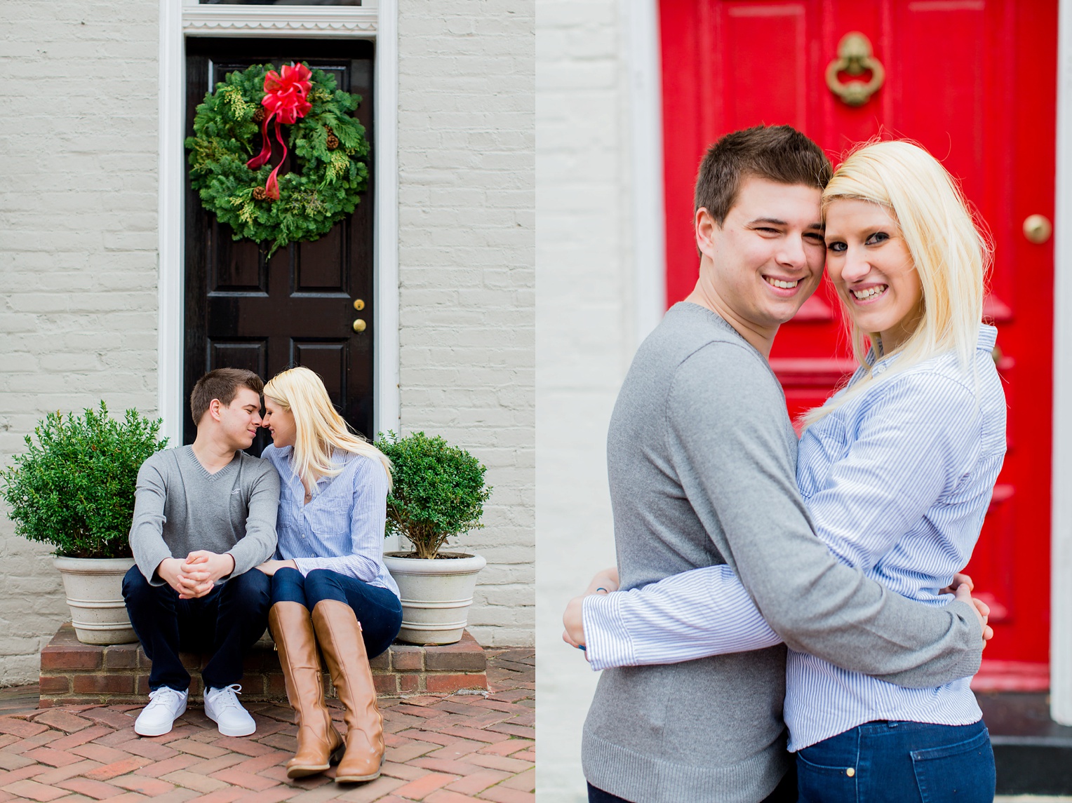 Old Town Alexandria Winter Engagement Photography