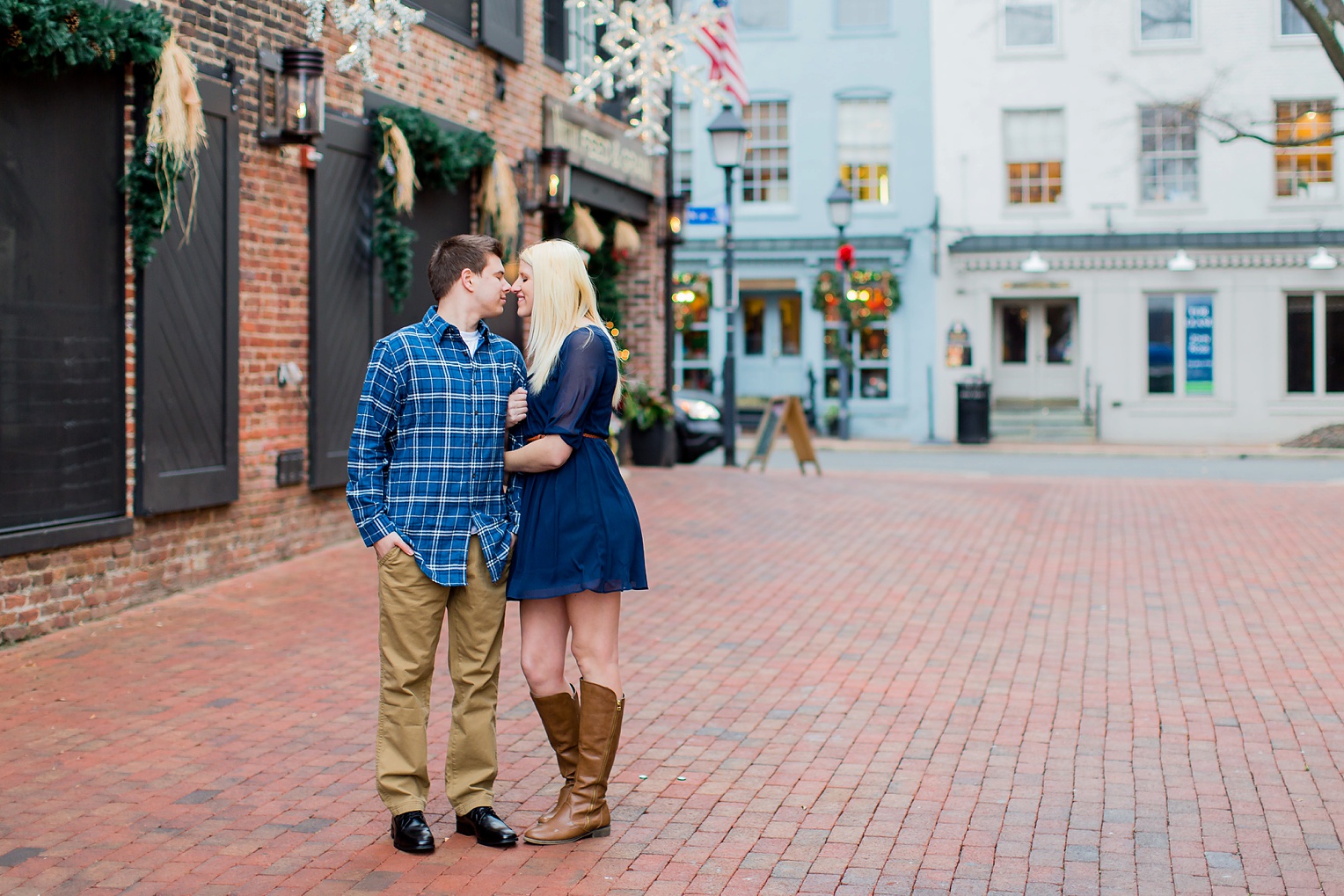 Old Town Alexandria Winter Engagement Photography