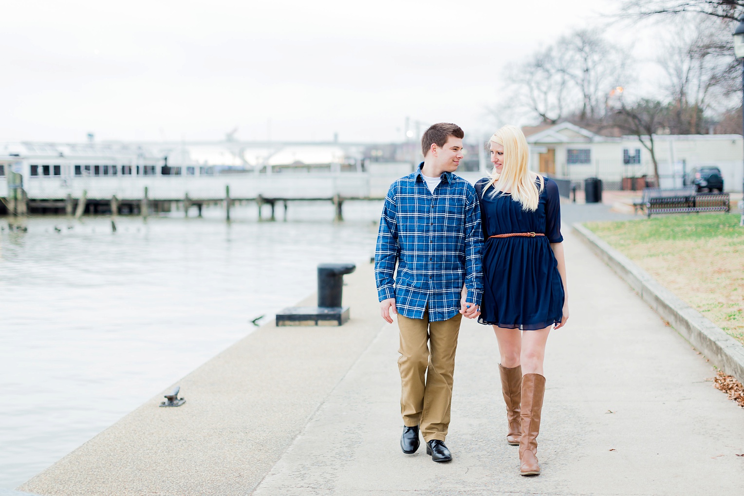 Old Town Alexandria Winter Engagement Photography