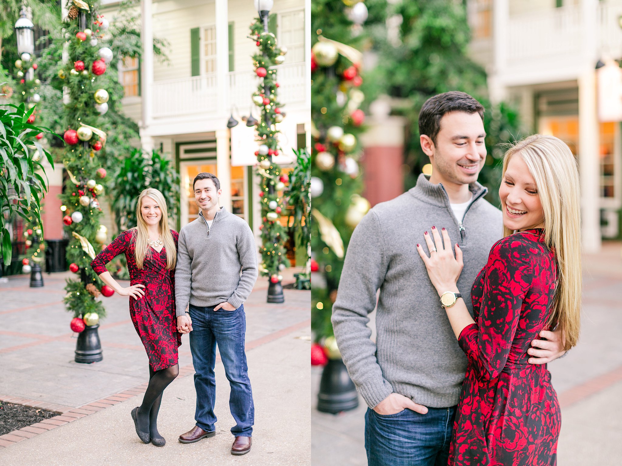 National Harbor Engagement Photos Gaylord Christmas Engagement Session Megan Kelsey Photography Heather & Matt