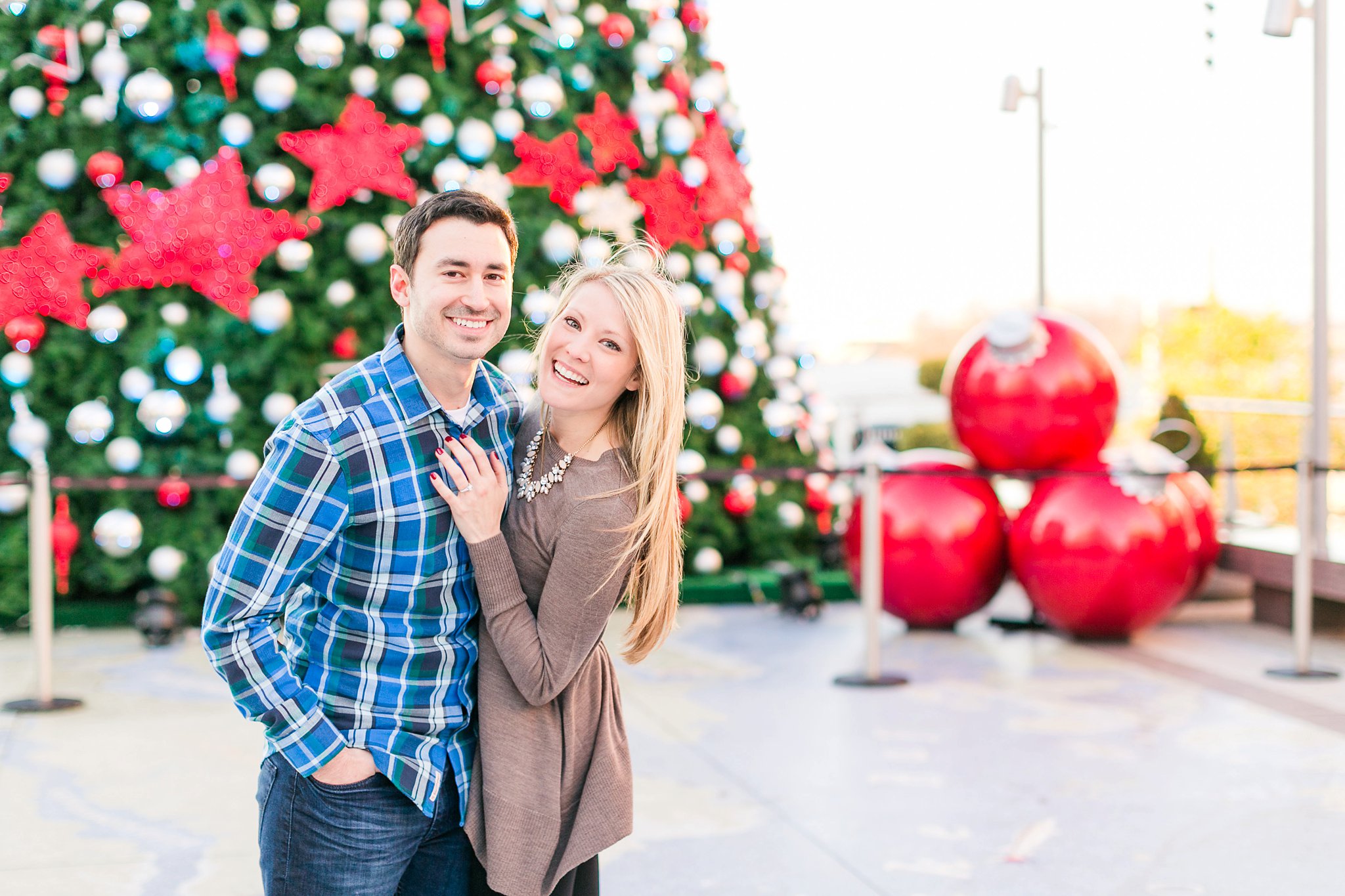 National Harbor Engagement Photos Gaylord Christmas Engagement Session Megan Kelsey Photography Heather & Matt