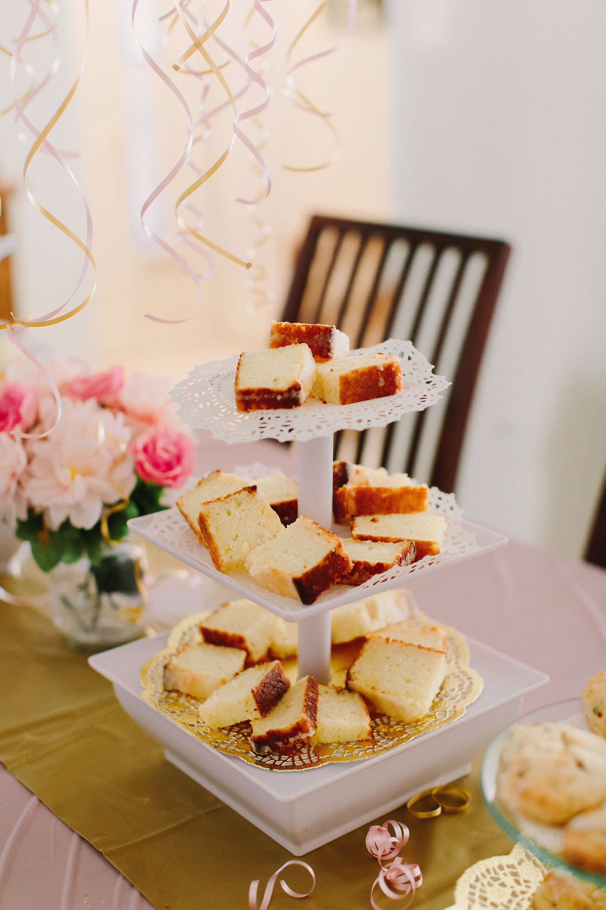 Pink and gold bridal shower brunch photos