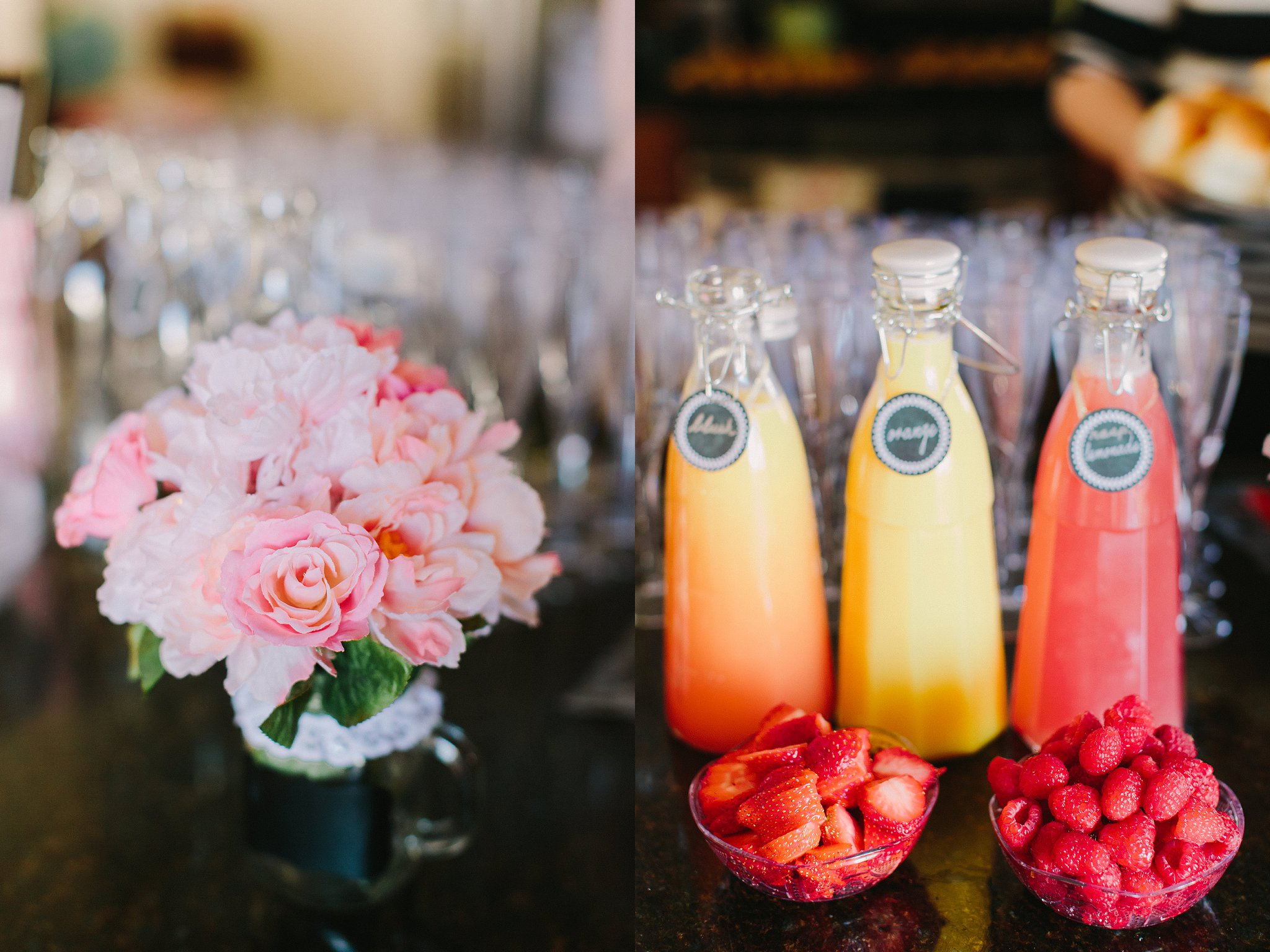 Pink and gold bridal shower brunch photos