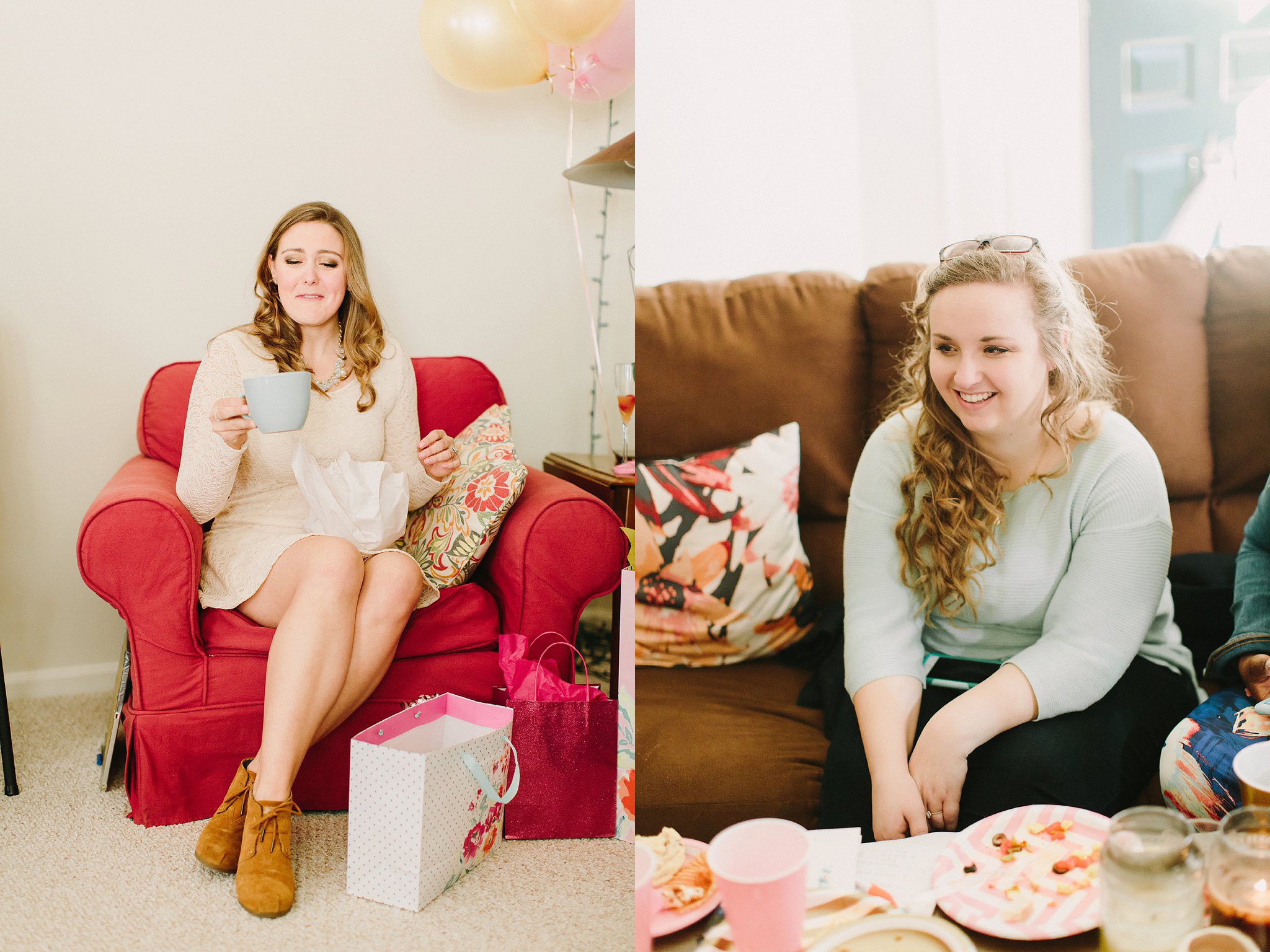 Pink and gold bridal shower brunch photos