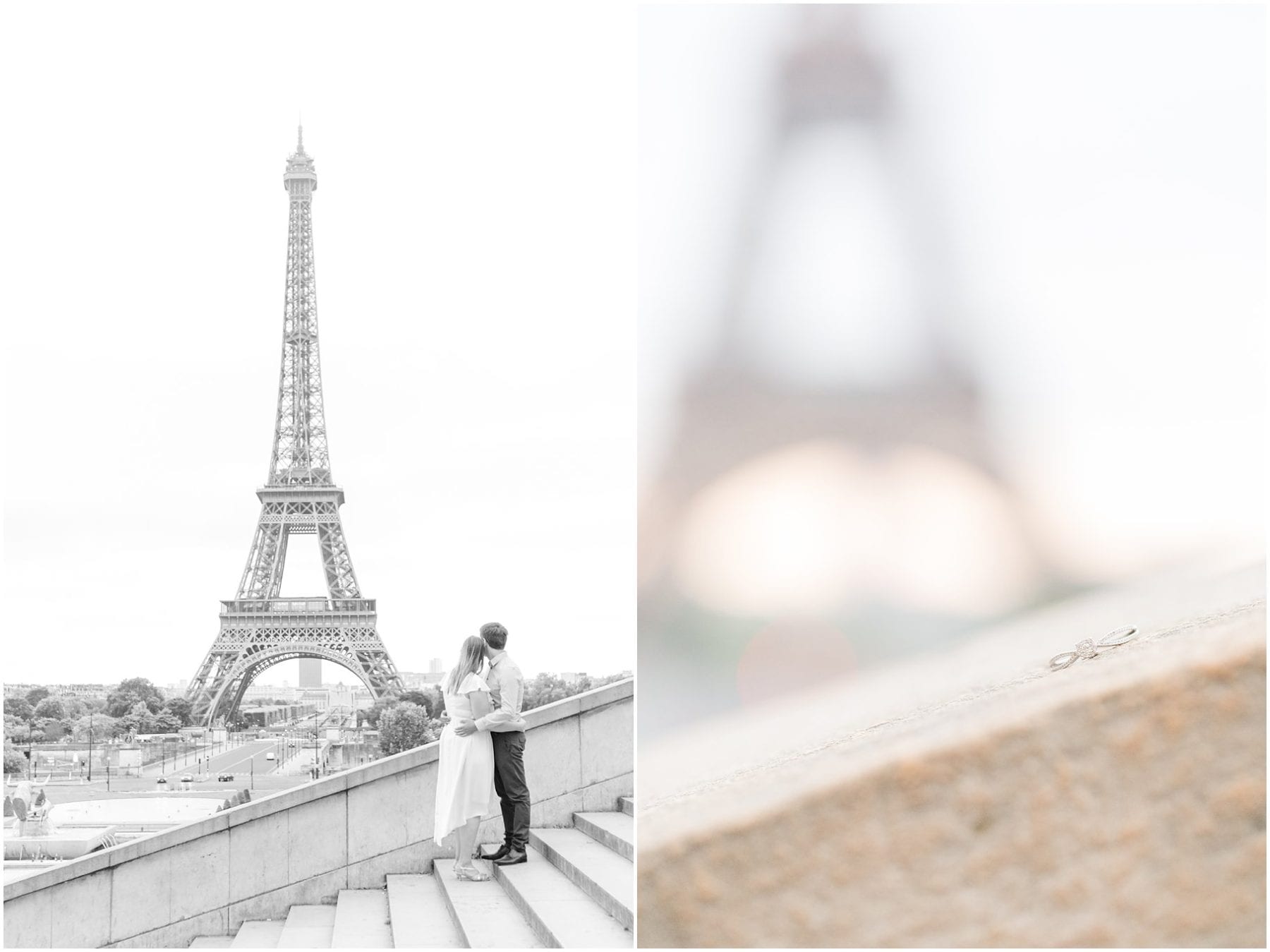 Paris Engagement Photos Trocadero Gardens France Wedding Photographer