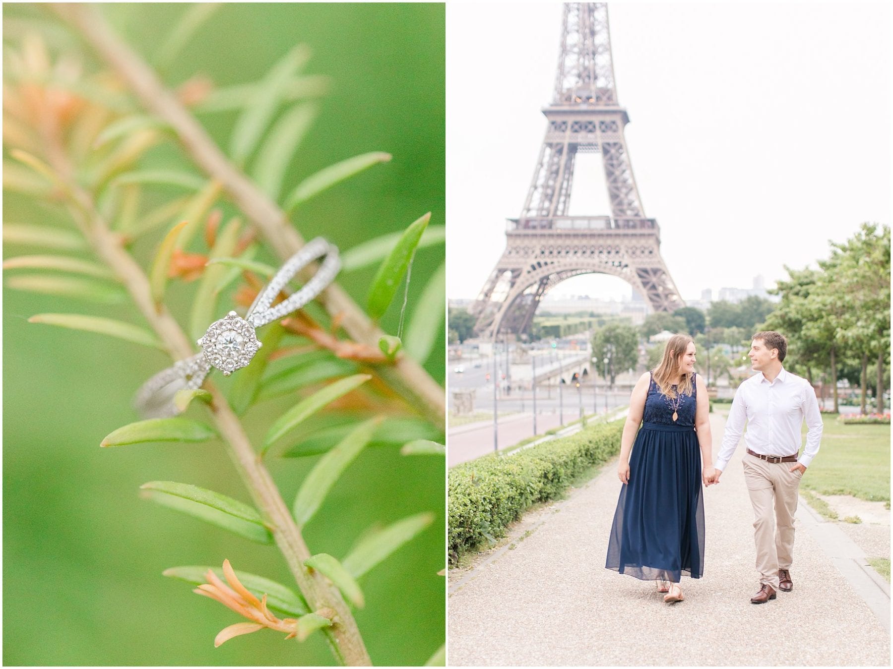 Paris Engagement Photos Trocadero Gardens France Wedding Photographer