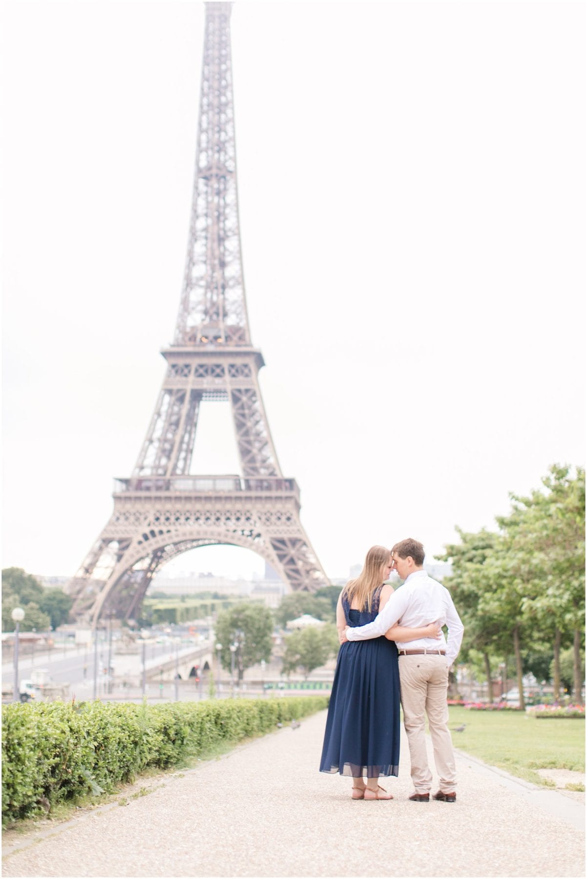 Paris Engagement Photos Trocadero Gardens France Wedding Photographer