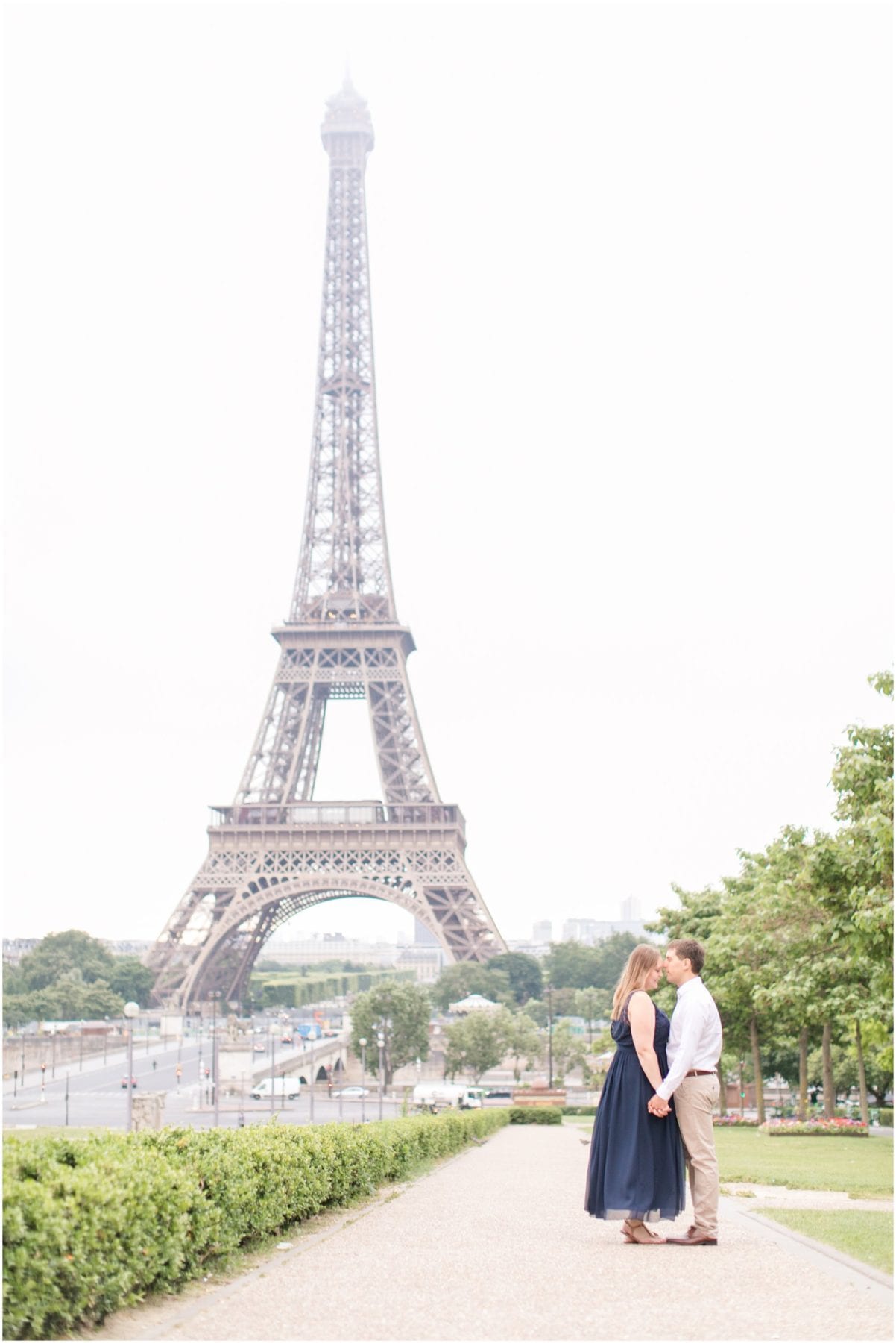 Paris Engagement Photos Trocadero Gardens France Wedding Photographer