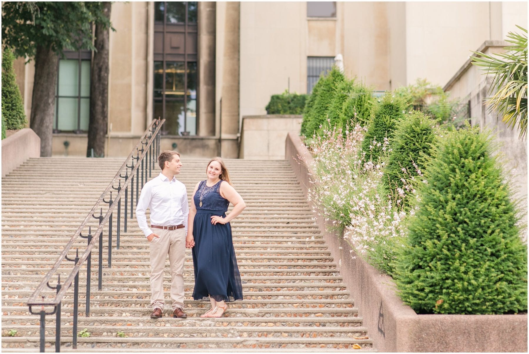 Paris Engagement Photos Trocadero Gardens France Wedding Photographer