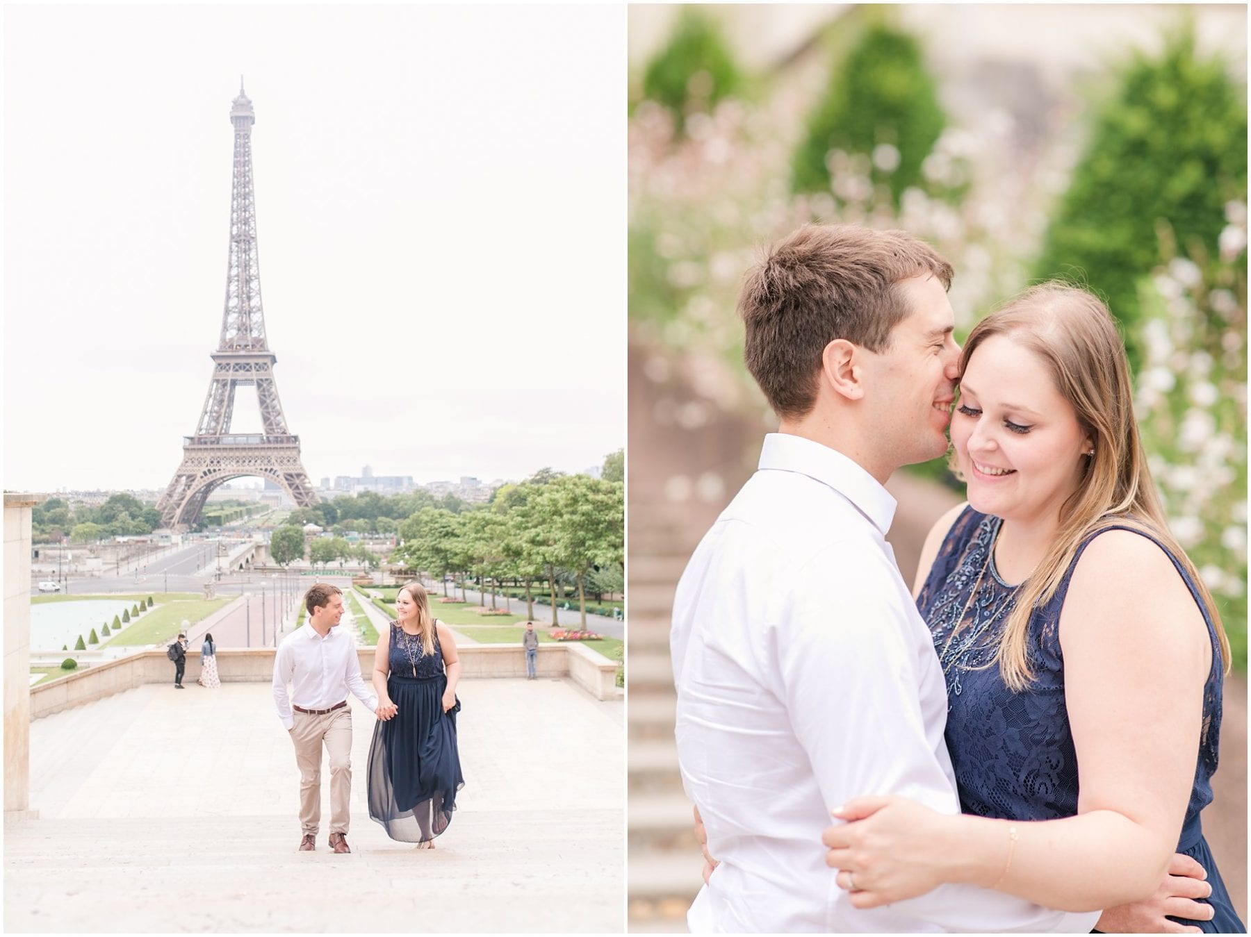 Paris Engagement Photos Trocadero Gardens France Wedding Photographer