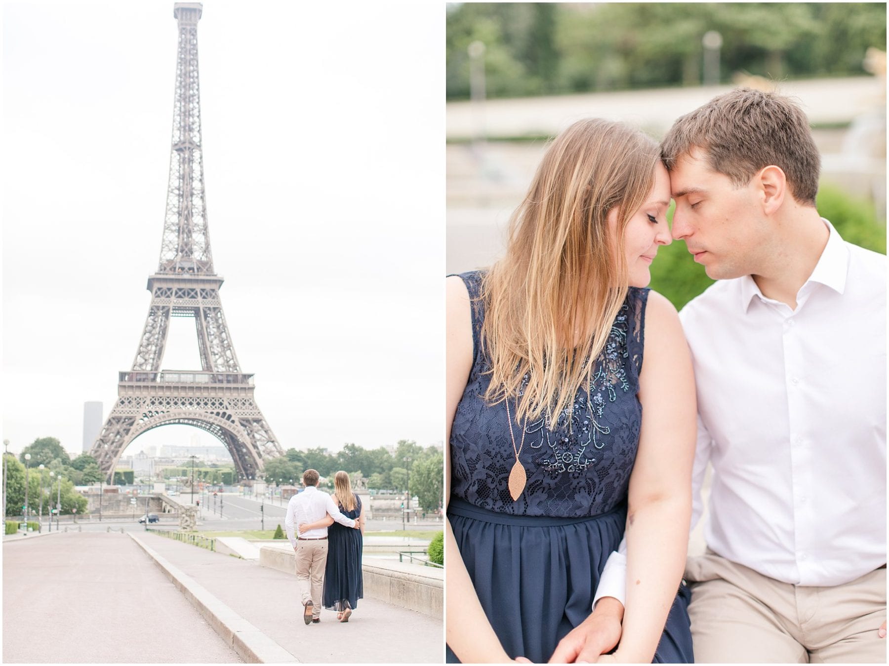 Paris Engagement Photos Trocadero Gardens France Wedding Photographer