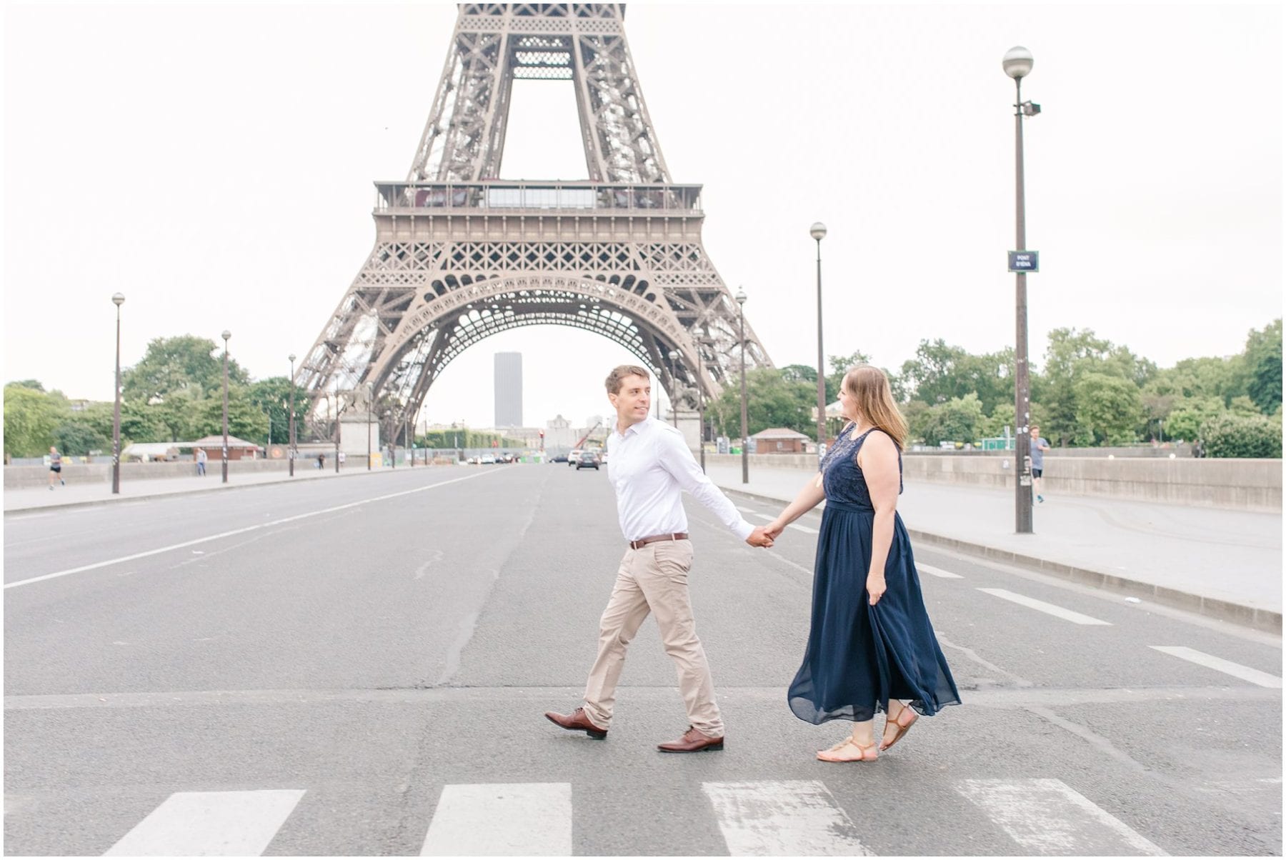 Paris Engagement Photos Trocadero Gardens France Wedding Photographer