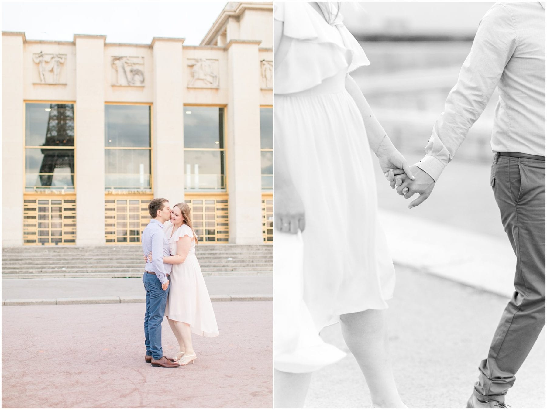 Paris Engagement Photos Trocadero Gardens France Wedding Photographer