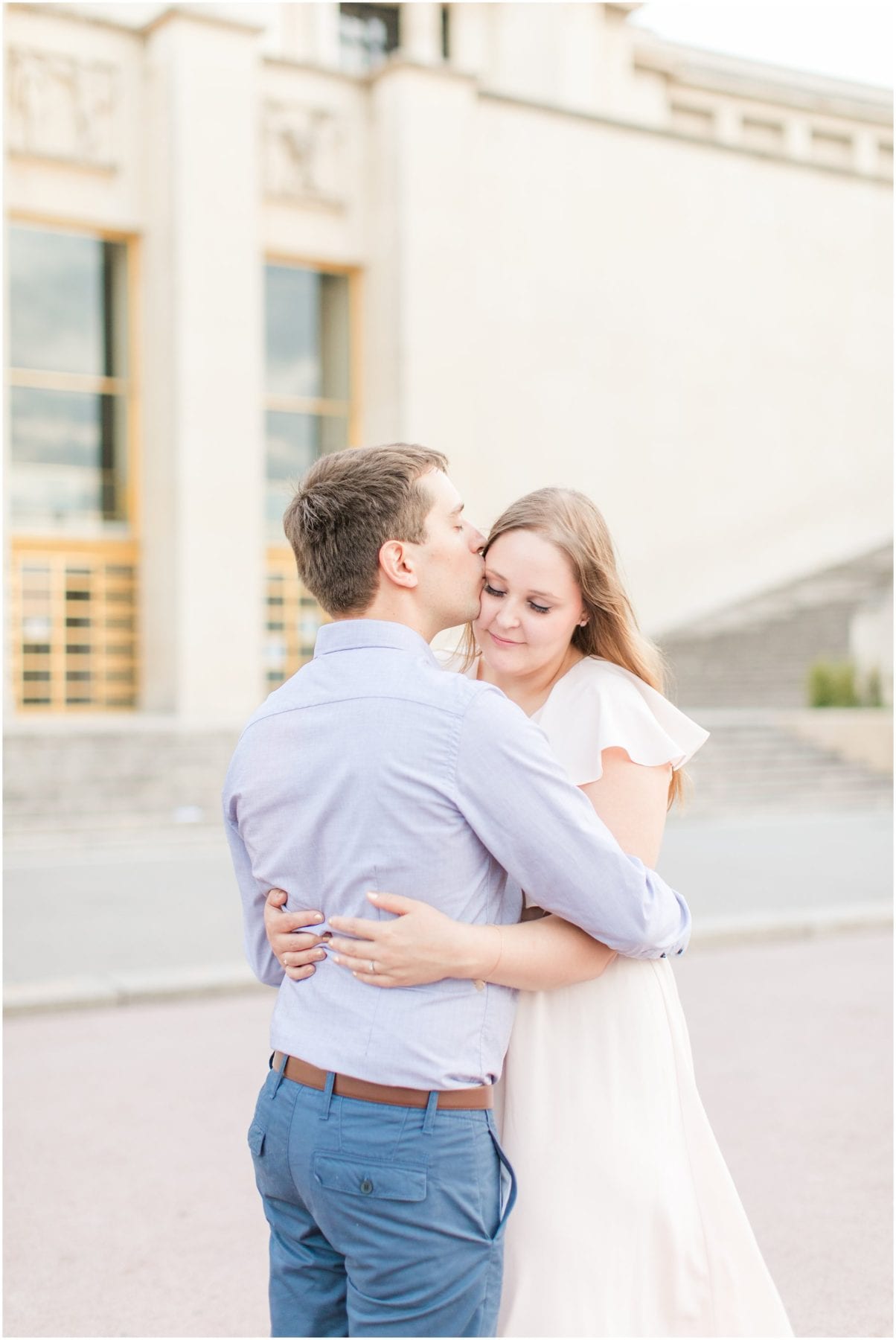 Paris Engagement Photos Trocadero Gardens France Wedding Photographer