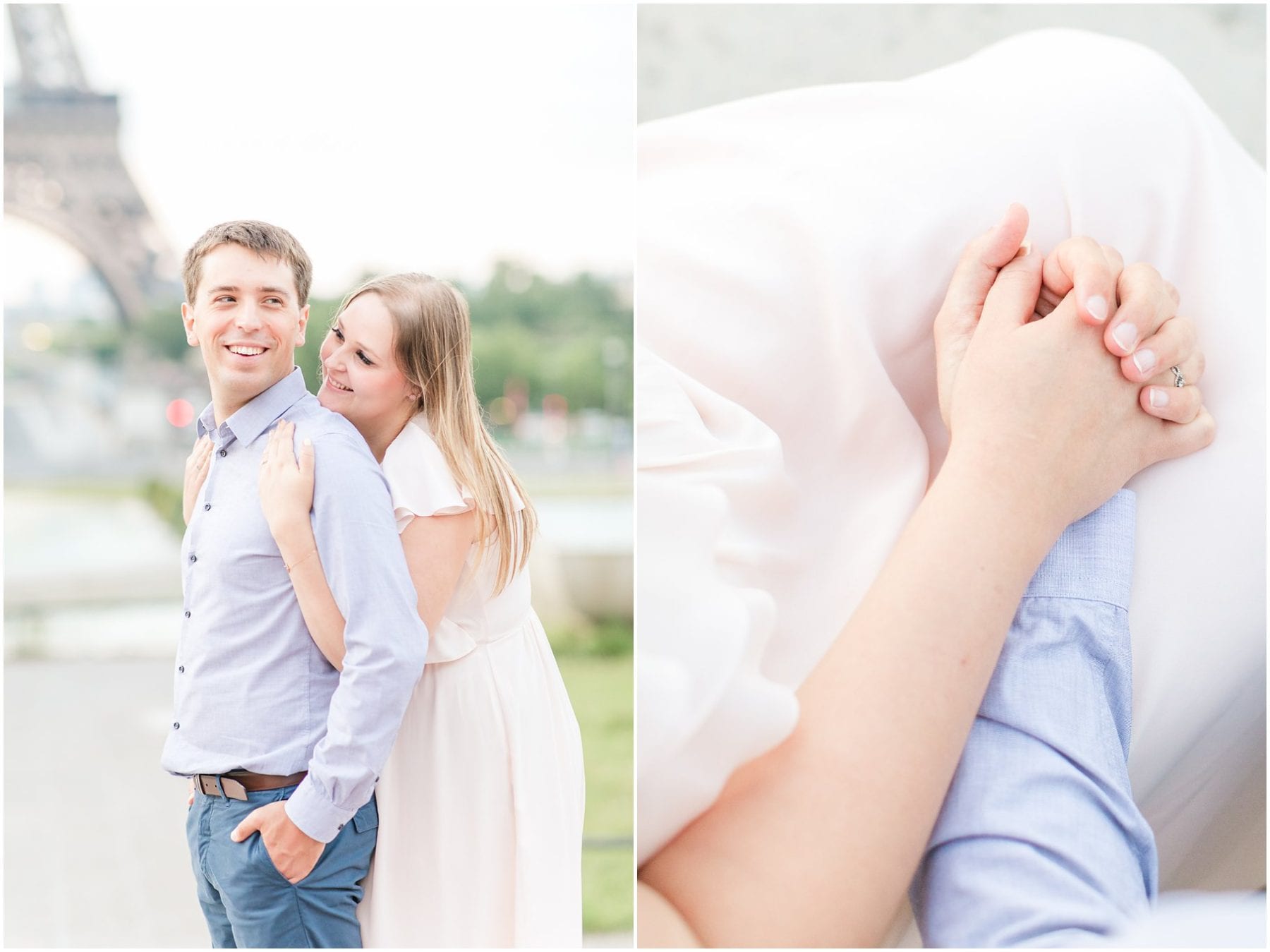 Paris Engagement Photos Trocadero Gardens France Wedding Photographer