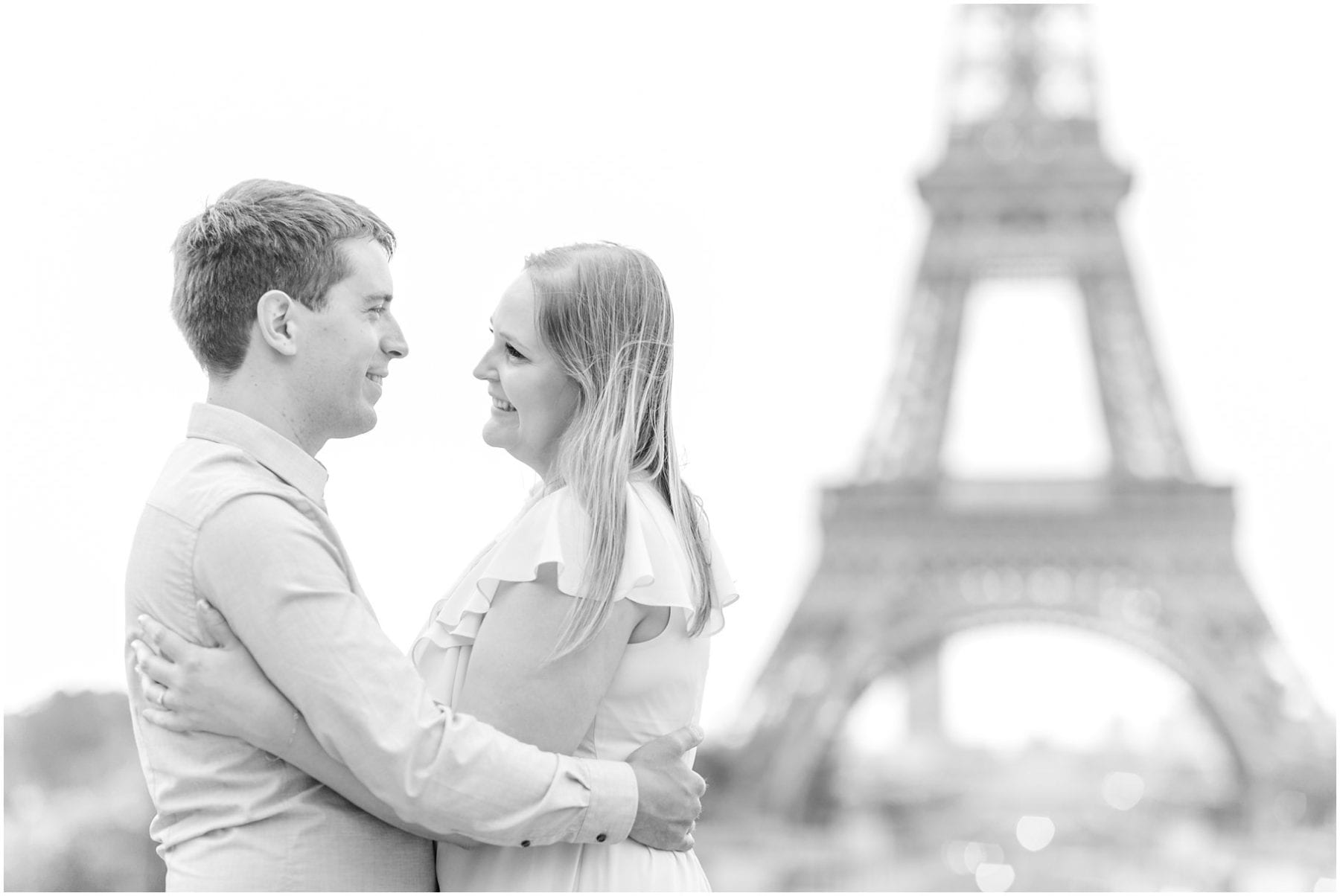 Paris Engagement Photos Trocadero Gardens France Wedding Photographer